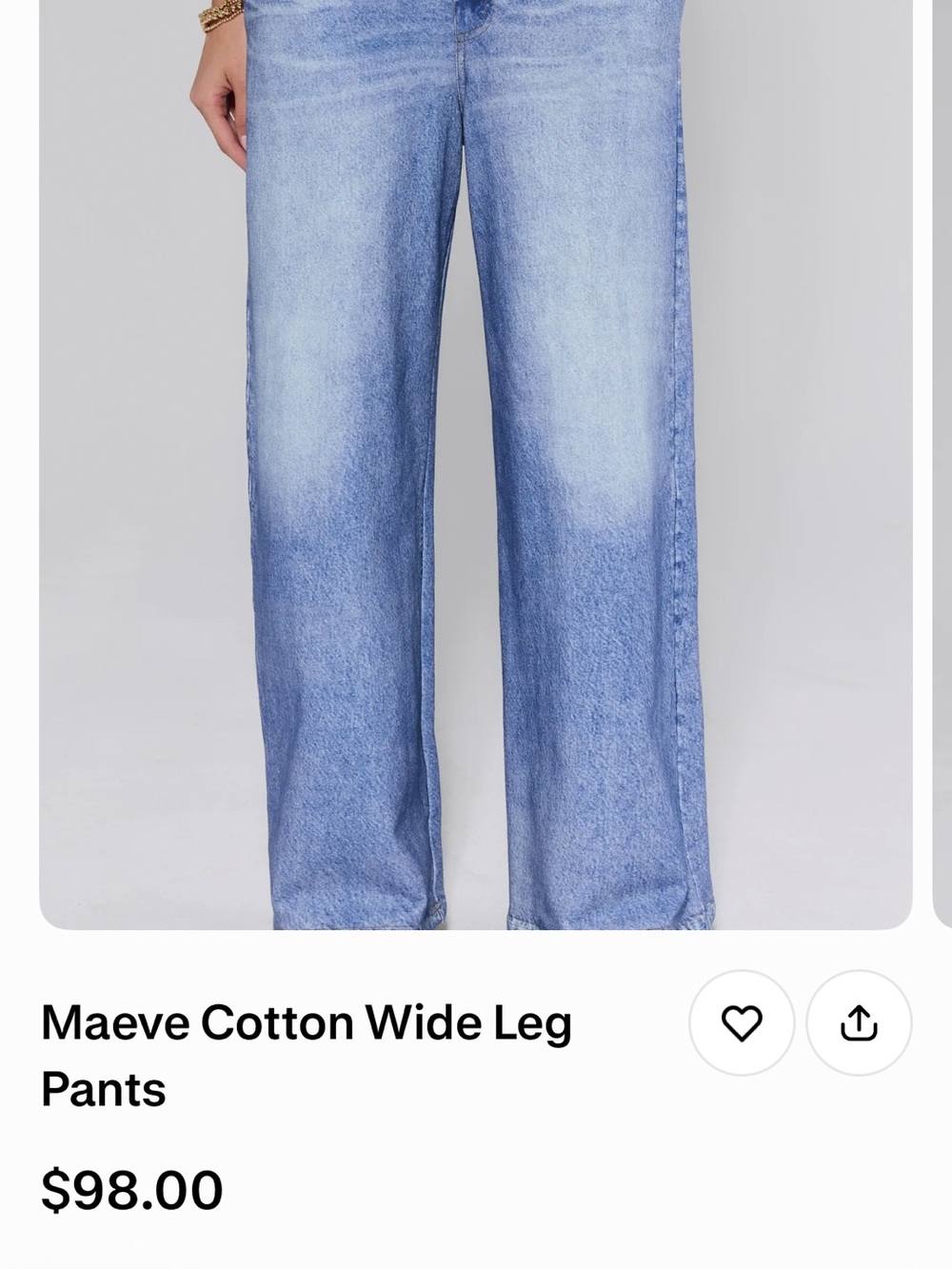 Cotton Relaxed Wide-Leg Jeans in Light Blue